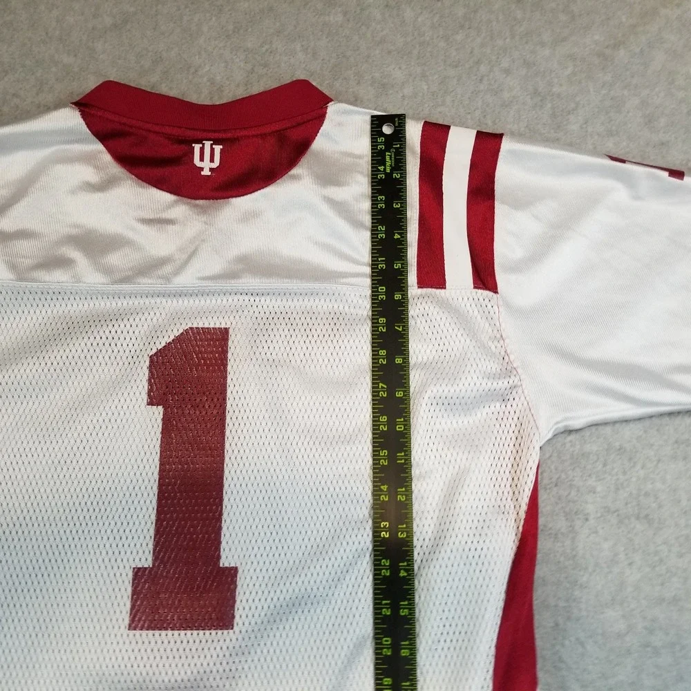 Indiana Hoosiers Jersey Shirt Boys Extra Large White Red Adidas IU Football NCAA